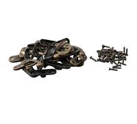 Juego de 10 cierres para caja de madera de bronce antiguo, 36 x 42 mm, con tornillos de fijación para cajas de herramientas, joyas, collares, cajas de gancho derecho, paquete de 10