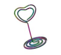 Juego de 10 clips de notas en forma de corazón para fotos, tarjetas, números de mesa, clips decorativos de metal, soporte para números de mesa, notas
