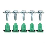 Juego de 10 clips de tuerca para altavoz de puerta de coche, compatibles con modelos Toyota, color verde, plateado, plástico, acero, interior