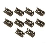 Juego de 10 conectores de hierro para muebles de cuatro agujeros para cajas de madera con bisagras de apertura plana que permiten estabilidad de movimiento de 90 grados y función silenciosa (bronce)