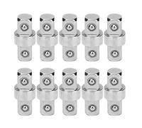 Juego de 10 conectores de llave de acero inoxidable de 3/8 de pulgada para adaptador de llave de doble extremo y herramienta de extensión - Conector de llave industrial para