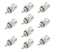 Juego de 10 conectores PNI PL259 para cable RG58, pasador central dorado de 9 mm