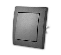 Juego de 10 conmutadores FLAIR antracita 10A, con marco, conexión por tornillo