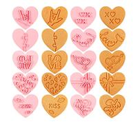 Juego de 10 cortadores de galletas con forma de corazón, mini cortador de galletas de San Valentín (rosa)