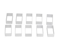 Juego de 10 cortadores de galletas de aluminio, moldeador de galletas, sello de presión, molde para pastel de luna, molde para hornear pasteles, cortadores de arcilla polimérica (rectángulo grande)