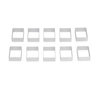 Juego de 10 cortadores de galletas de aluminio, moldeador de galletas, sello de presión, molde para pastel de luna, molde para hornear pasteles, cortadores de arcilla polimérica (pequeño rectángulo)