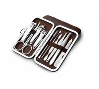 Juego de 10 cortaúñas de manicura y pedicura, kit de manicura de acero inoxidable, herramientas para uñas, kits de corte para mujeres u hombres, incluye kit profesional para quitar cutículas con Tra