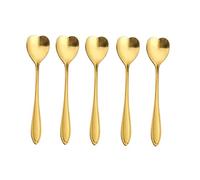 Juego de 10 cucharas de acero inoxidable doradas en forma de corazón para café, postres y té, ideal para azúcar, revolver, helado y pastel de 5 pulgadas