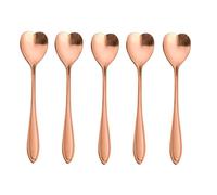 Juego de 10 cucharas de acero inoxidable en forma de corazón de oro rosa para café, postres y té, ideal para azúcar, revolver, helado y pastel de 5 pulgadas