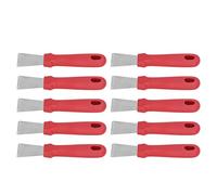 Juego de 10 cuchillos de masilla de acero inoxidable, raspador de pintura con mango ergonómico antideslizante para cocina, refrigerador, limpieza de la casa, rojo, 6,69 pulgadas