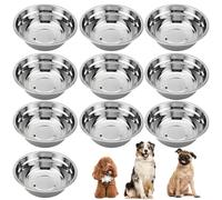 Juego de 10 cuencos de acero inoxidable para perros, platos de comida y agua de 8 pulgadas, fáciles de limpiar, resistentes al óxido, aptos para lavavajillas, ideal para múltiples mascotas y todos los