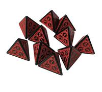 Juego de 10 dados acrílicos D4 poliédricos para juegos de cartas, enseñanza de matemáticas, color rojo