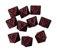 Juego de 10 dados acrílicos de 15 mm, juego de dados de 8 caras para fiesta, KTV, color rojo