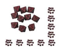 Juego de 10 dados acrílicos de 15 mm, juego de dados de 8 caras para fiestas, KTV, color rojo