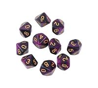 Juego de 10 dados de poliedral, 10 lados, D10 Dices, RPG, juego de mesa, juego de mesa, juego de mesa de doble color