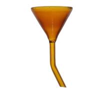 Juego de 10 embudos triangulares de vidrio marrón: embudos de cuello doblado de 40 mm y 50 mm for facilitar el vertido y uso en laboratorio.(Short 60mm)