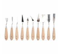 Juego de 10 espátulas de pintura, espátula, mezcla de pintura para lienzo, paleta de creación de texturas