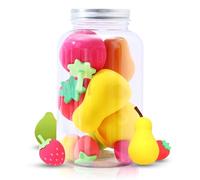 Juego de 10 esponjas de maquillaje, esponjas de maquillaje sin látex, en forma de fruta, para mezclar en seco y húmedo, adecuadas para colorete, polvo, imprimación líquida y crema de protección solar