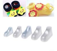 Juego de 10 expositores de pie de bebé de plástico transparente, hechos de PVC para mostrar botines y calcetines de bebé en tiendas o colecciones (10 piezas de 8 cm)