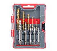 Juego de 10 extractores de tornillos y brocas, removedor de flauta en espiral para tornillos pelados dañados rotos, kit de acero HSS fácil de quitar con estuche
