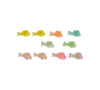 Juego de 10 figuras de resina coloridas de ratones en miniatura para decoración creativa de tartas, ballena, ganado, gatito, estatuas de colores vibrantes