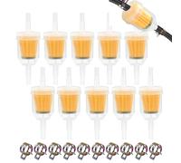 Juego de 10 filtros de combustible con 10 abrazaderas de manguera, filtro de gasolina de 8 mm/6 mm, filtro de combustible diésel, para coche, moto, ciclomotor, cortacésped