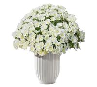 Juego de 10 flores artificiales de crisantemos para la puesta de sol para exterior, decoración resistente a las inclemencias del tiempo para pórtico, entrada, fiesta, florero, balcón