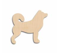 Juego de 10 formas de perro Husky para manualidades y decoraciones, madera contrachapada de abedul de 3 mm, manualidades en blanco, sin pintar
