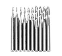 Juego de 10 fresas en espiral, broca para router CNC de acero de tungsteno con 5 tipos de cuchillas, fresa de punta esférica para grabado y tallado en madera, acrílico y PVC, herra