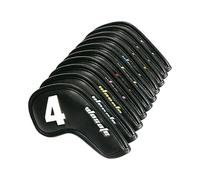 Juego de 10 fundas de hierro para palos de golf, piel sintética, con cremallera, numeración, resistente a los arañazos, resistente al agua, protección para palos de hierro, resistente a la intemperie