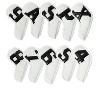 Juego de 10 fundas para cabeza de hierro de golf de cuero sintético grueso, para todas las marcas Callaway, Ping, Taylormade Cobra, etc. También nombre personalizado
