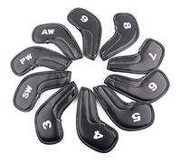 Juego de 10 Fundas para Cabezas de hierros de Golf con Impresiones numéricas, Fundas Protectoras de Putter de PU, Kit Duradero de Fundas para Cabezas de Palos para una fácil