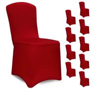 Juego de 10 fundas para sillas rojo burdeos