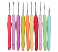 Juego de 10 ganchos de ganchillo de tamaños pequeños, de 0,5 mm a 2,75 mm, ergonómicos de mango suave, se utiliza para hacer exquisitos patrones de encaje