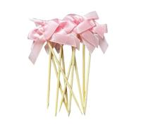 Juego de 10 hermosos adornos para tartas con lazo para decoración elegante de cumpleaños y fiesta nupcial, temática romántica