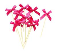 Juego de 10 hermosos adornos para tartas con lazo para decoración elegante de cumpleaños y fiesta nupcial, temática romántica