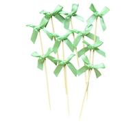 Juego de 10 hermosos adornos para tartas con lazo para decoración elegante de cumpleaños y fiesta nupcial, temática romántica