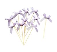 Juego de 10 hermosos adornos para tartas con lazo para decoración elegante de cumpleaños y fiesta nupcial, temática romántica