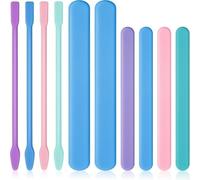 Juego de 10 herramientas de mezcla de resina epoxi de silicona, agitador de cera flexible para hacer velas, manualidades, utensilios antiadherentes para hornear, alta temperatura, seguro para mezclar