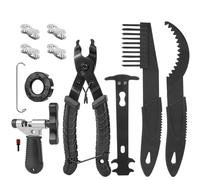 Juego de 10 herramientas para cadena de bicicleta y candado de cadena, alicates, herramienta de remache para cadenas de bicicleta con remache de cadena, juego de reparación de cadena de bicicleta para