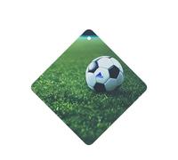 Juego de 10 hojas aromáticas para ambientador de coche con diseño de balón de fútbol en hierba, accesorios para colgar en el coche con cuerdas para decoración