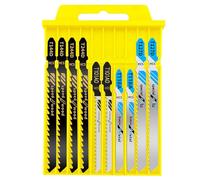 Juego de 10 hojas de sierra de calar de acero HSS, para madera y metal, accesorios profesionales para sierra de calar, compatible con Bosch, Makita, Festool, curvas precisas y cortes rectos, estuche