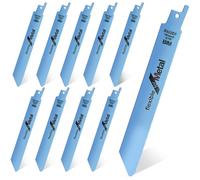 Juego de 10 hojas de sierra de sable bimetálica de 150 mm con cobalto, hojas de sierra de sable 18TPI para corte de metal, madera con clavos, madera, plástico para una limpieza rápida y limpia