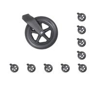 Juego de 10 horquillas de repuesto duraderas universales para la mayoría de sillas de ruedas, PVC grueso ABS, horquilla delantera de 8 pulgadas y kit de ruedas