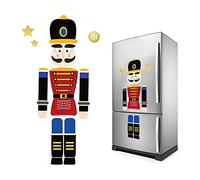 Juego de 10 imanes de nevera con diseño de cascanueces de Navidad, decoración de fiesta de Navidad, lindo y divertido letrero de cascanueces de soldado, imán para nevera, calcomanías para refrigerador