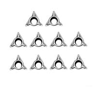 Juego de 10 insertos de aleación de ángulo R y ángulo C para mini máquina de biselado con cabezal de corte doble de acero para desbarbar y biselar metal, madera, acrílico, aluminio (ángulo R)