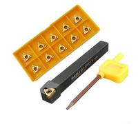 Juego de 10 insertos de rosca 11ER AG60 y soporte de herramientas CNC de torno SER1010H11 de 10 mm para mecanizado preciso