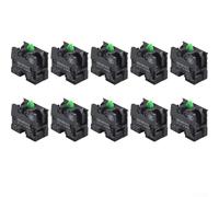 Juego de 10 interruptores de botón momentáneos ZB2-BE101C ZB2-BE102C para sistemas de control de máquina, montaje a presión 10 A 600 V (ZB2-BE101C)