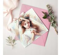 Juego de 10 invitaciones de comunión para niña | elegantes invitaciones comunitarias + sobres GRATIS - Diseño 1