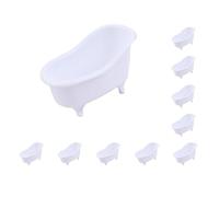 Juego de 10 jabonera vintage para ducha, accesorios de baño, mesa, blanco, 12 x 7 x 5,5 cm